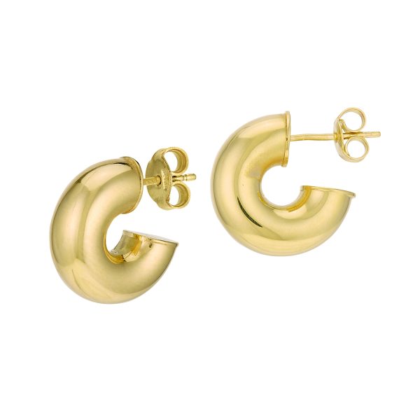 14K Yellow Gold Mini Chunky Hoop Earrings  <br />G-5222