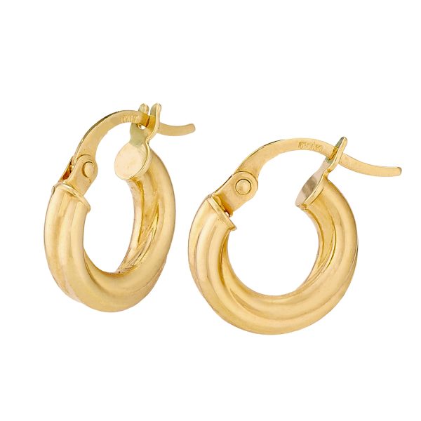 14K Yellow Gold Mini Polished Twisted Hoop Earrings <br />G-5258