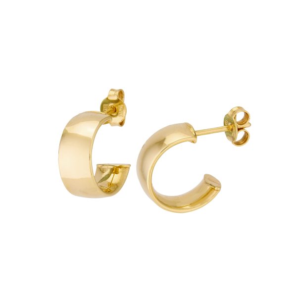 14K Yellow Gold Mini Wedding Band Post Earrings <br />G-5262