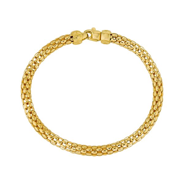 14K Yellow Gold Italian Woven Bracelet with Clasp <br />G-5400