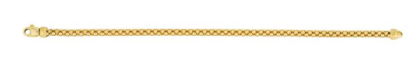 14K Yellow Gold Italian Woven Bracelet with Diamond Cutting and Clasp <br />G-5402 - Image 2