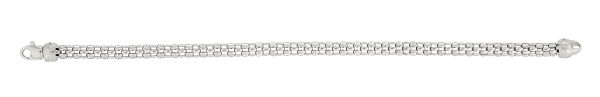 14K White Gold Italian Woven Bracelet with Diamond Cutting and Clasp <br />G-5403 - Image 2