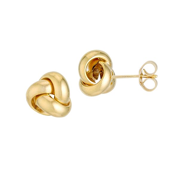 14K Yellow Gold Love Knots: Polished 3 Rounded Swirls, medium <br />G-5248