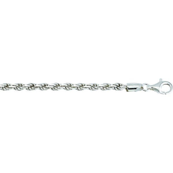 Sterling Silver Anti-Tarnish 4.3mm Solid Diamond Cut Rope <br />SS-00-100