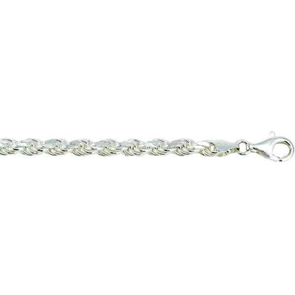 Sterling Silver Anti-Tarnish 5.6mm Solid Diamond Cut Rope <br />SS-00-120