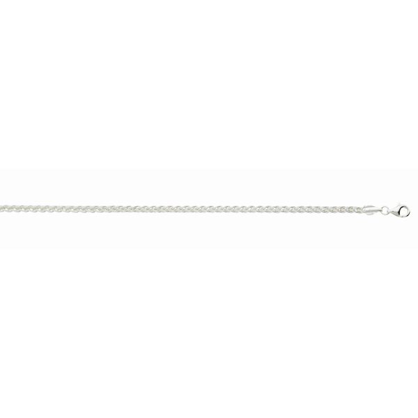 Sterling Silver Anti-Tarnish 3.7mm Diamond Cut Round Wheat Chain (Spiga) <br />SS-23-080
