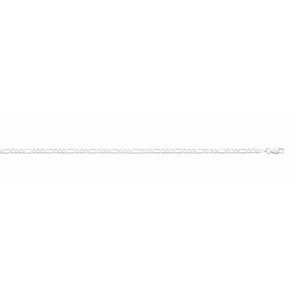 Sterling Silver Anti-Tarnish 3.2mm Figaro Link <br />SS-32-080