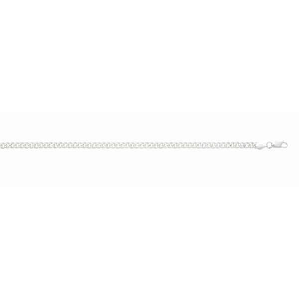 Sterling Silver Anti-Tarnish 4.5mm Semi-Pavé Curb Link <br />SS-36-120