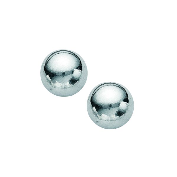 Sterling Silver Rhodium Plated 10mm Ball Stud Earrings <br />SS-80-049