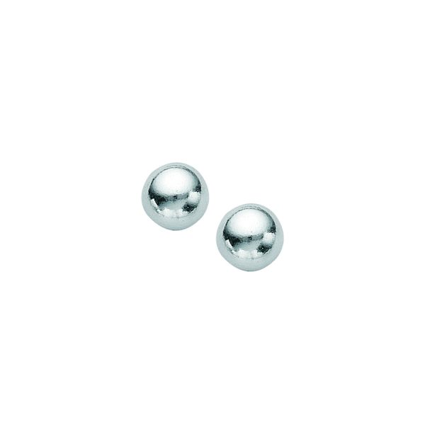 Sterling Silver Rhodium Plated 6mm Ball Stud Earrings <br />SS-80-051