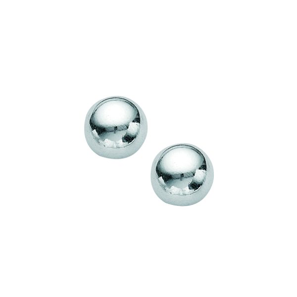 Sterling Silver Rhodium Plated 8mm Ball Stud Earrings <br />SS-80-052