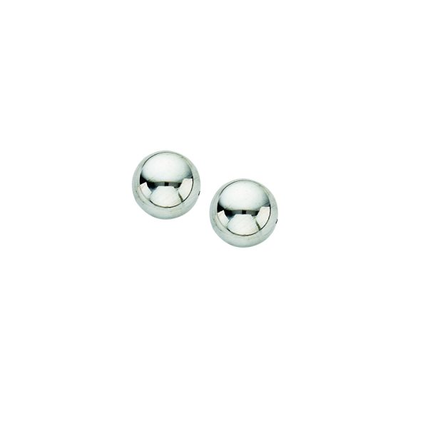 Sterling Silver Rhodium Plated 7mm Ball Stud Earrings <br />SS-80-197