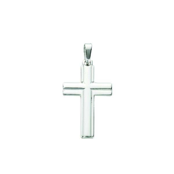 Sterling Silver Rhodium Plated Polished Cross <br />SS-85-122