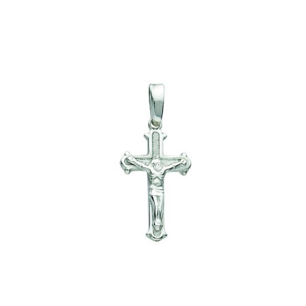 Sterling Silver Rhodium Plated Crucifix <br />SS-85-127