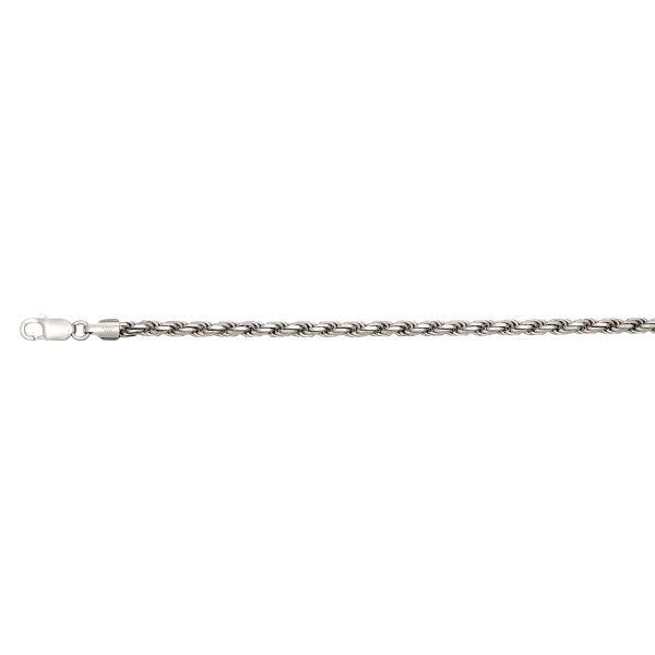 Sterling Silver Rhodium Plated 4.3mm Solid Diamond Cut Rope <br />SSR-00-100