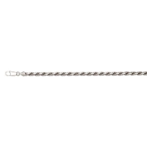 Sterling Silver Rhodium Plated 5.6mm Solid Diamond Cut Rope <br />SSR-00-120