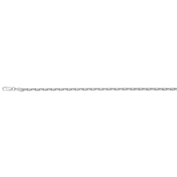 Sterling Silver Rhodium Plated 3.6mm Alternating  Marine Link <br />SSR-12-011
