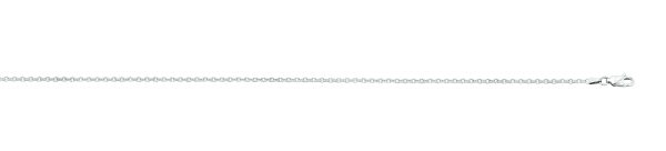 Sterling Silver Rhodium Plated 1.5mm Non Diamond Cut Cable Chain <br />SSR-17-040