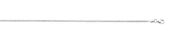 Sterling Silver Rhodium Plated 2.1mm Non Diamond Cut Cable Chain <br />SSR-17-050