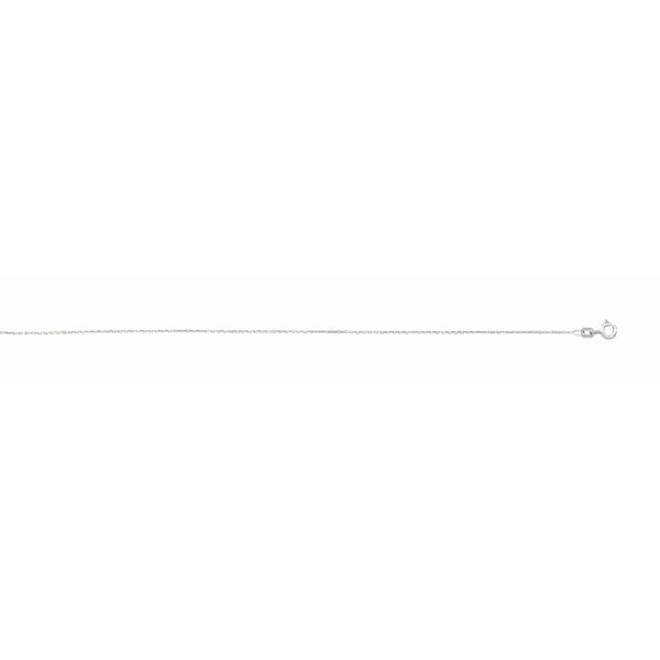 Sterling Silver Rhodium Plated 1.0mm Diamond Cut Cable Chain <br />SSR-18-025