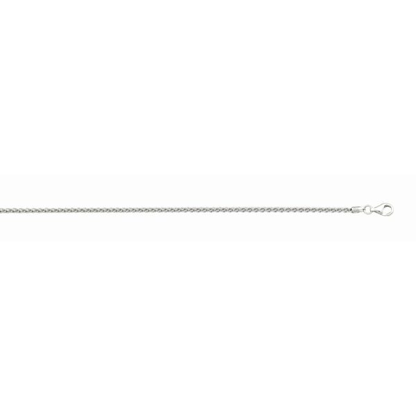 Sterling Silver Rhodium Plated 2.6mm Diamond Cut Round Wheat Chain (Spiga) <br />SSR-23-060