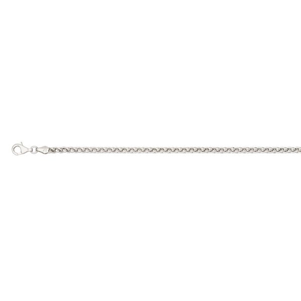 Sterling Silver Rhodium Plated 3.7mm Diamond Cut Round Wheat Chain (Spiga) <br />SSR-23-080