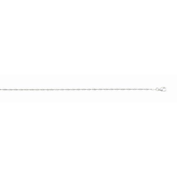 Sterling Silver Rhodium Plated 1.8mm Classic Singapore Chain <br />SSR-26-025