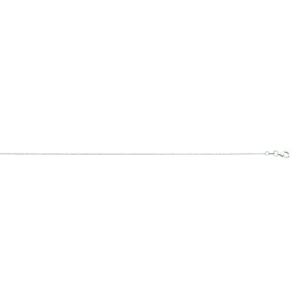 Sterling Silver Rhodium Plated 0.7mm Box Chain <br />SSR-28-015