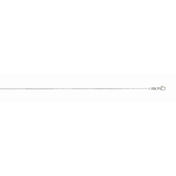 Sterling Silver Rhodium Plated 1.1mm Box Chain <br />SSR-28-022