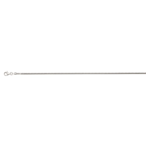 Sterling Silver Rhodium Plated 1.8mm Solid Round Box Chain <br />SSR-29-090