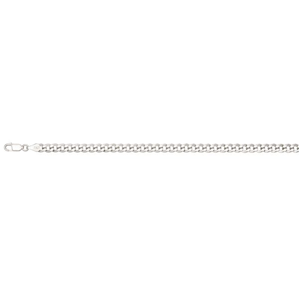 Sterling Silver Rhodium Plated 5.4mm Curb Link <br />SSR-30-120