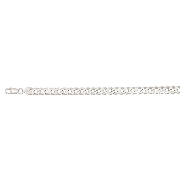 Sterling Silver Rhodium Plated 8.4mm Curb Link <br />SSR-30-220