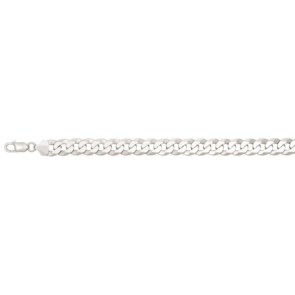 Sterling Silver Rhodium Plated 10.2mm Curb Link <br />SSR-30-250