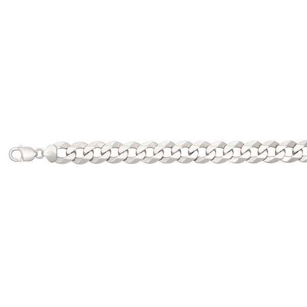 Sterling Silver Rhodium Plated 11.0mm Curb Link <br />SSR-30-300