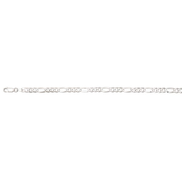 Sterling Silver Rhodium Plated 5.4mm Figaro Link <br />SSR-32-120