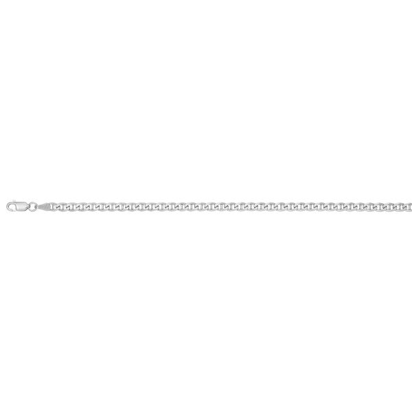Sterling Silver Rhodium Plated 4.0mm Marine Link <br />SSR-34-100