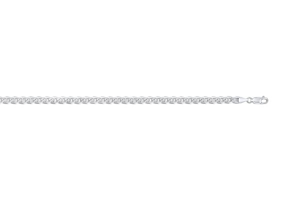 Sterling Silver Rhodium Plated 5.8mm Marine Link <br />SSR-34-150