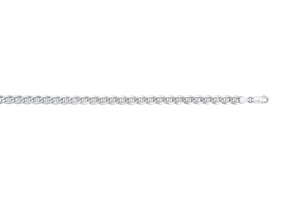 Sterling Silver Rhodium Plated 6.8mm Marine Link <br />SSR-34-180