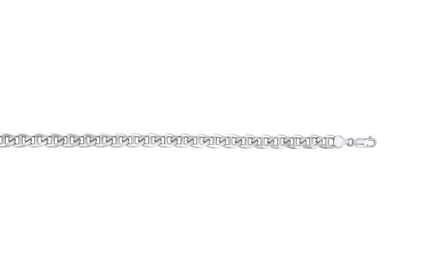 Sterling Silver Rhodium Plated 7.8mm Marine Link <br />SSR-34-200