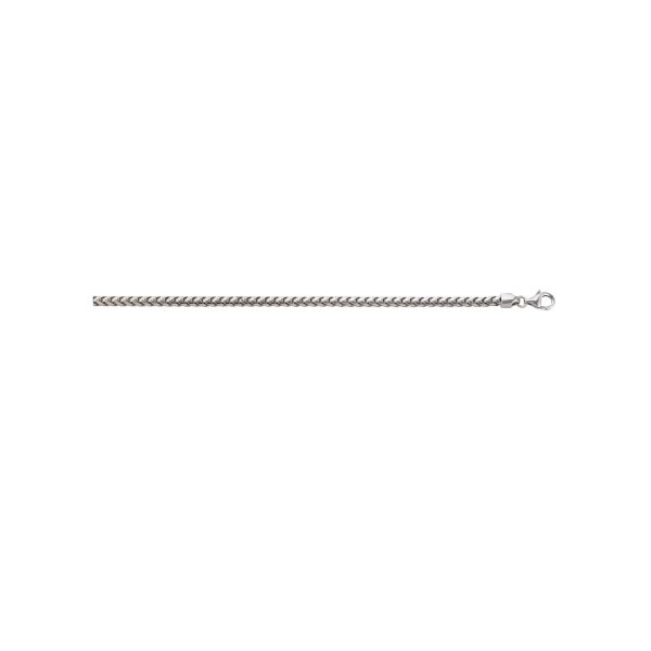 Sterling Silver Rhodium Plated 3.7mm Solid Franco Chain <br />SSR-38-370