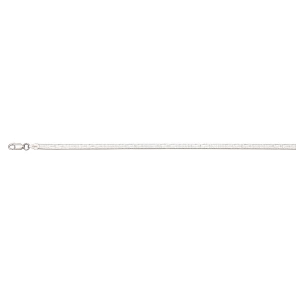 Sterling Silver Rhodium Plated 3.4mm Herringbone Chain <br />SSR-60-040