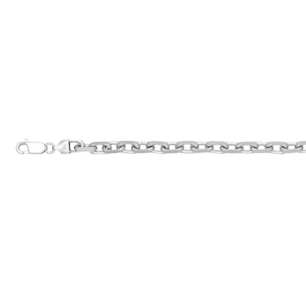 Sterling Silver Rhodium Plated 6.3mm Anchoro Chain <br />SSR-62-220