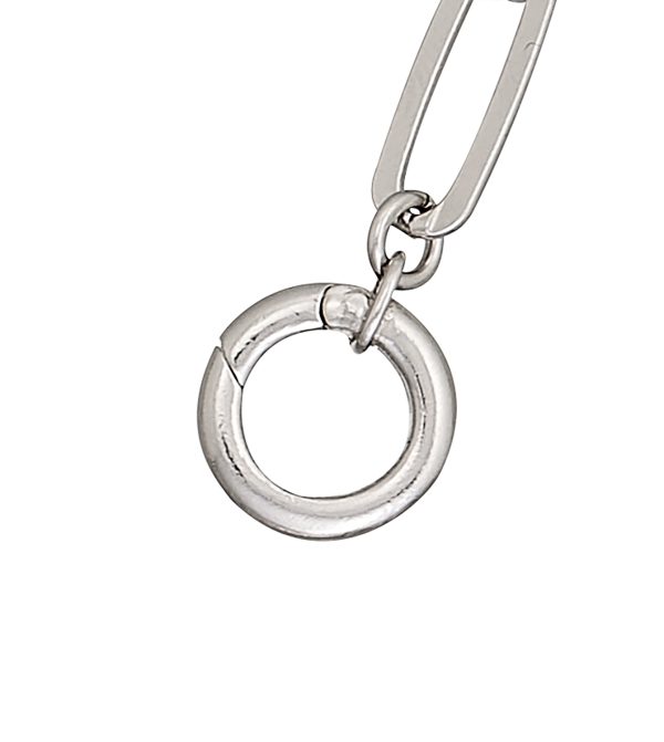 Sterling Silver Rhodium Plated 5.4mm Paperclip Necklace with Hinged Clasp <br />SSR-92-004 - Image 2