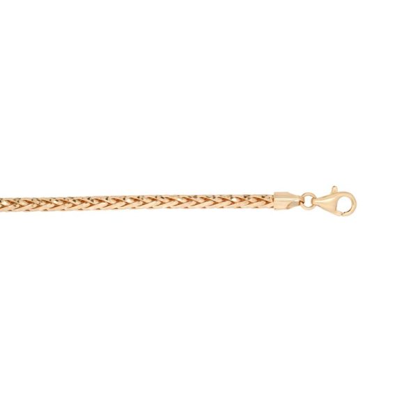14K Yellow Gold 2.5mm Diamond Cut Round Wheat Chain<br />220-252