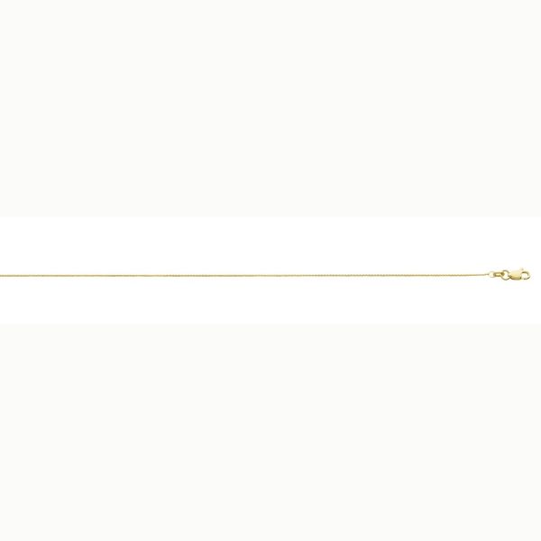 10K Yellow Gold 0.75mm Diamond Cut Round Wheat Chain<br />221-201