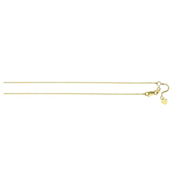 10K Yellow Gold 1.0mm Adjustable Box Chain<br />233-118