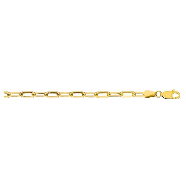 10K Yellow Gold 4.5mm Semi-Solid Paperclip Chain<br />291-120