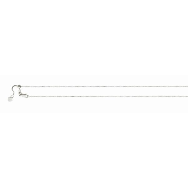 14K White Gold 1.0mm Adjustable Box Chain<br />430-118