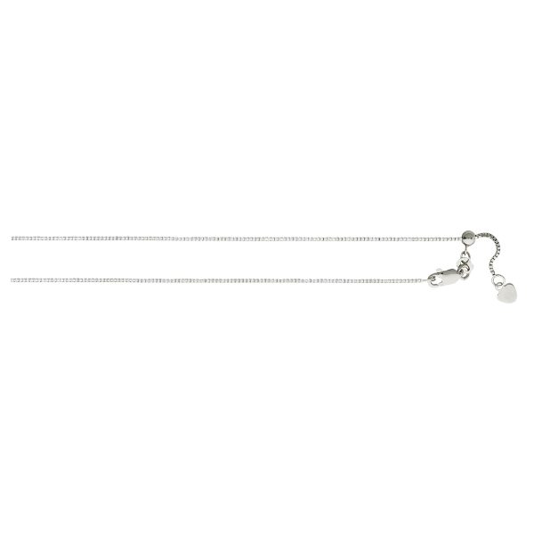 10K White Gold 1.0mm Adjustable Box Chain<br />433-118