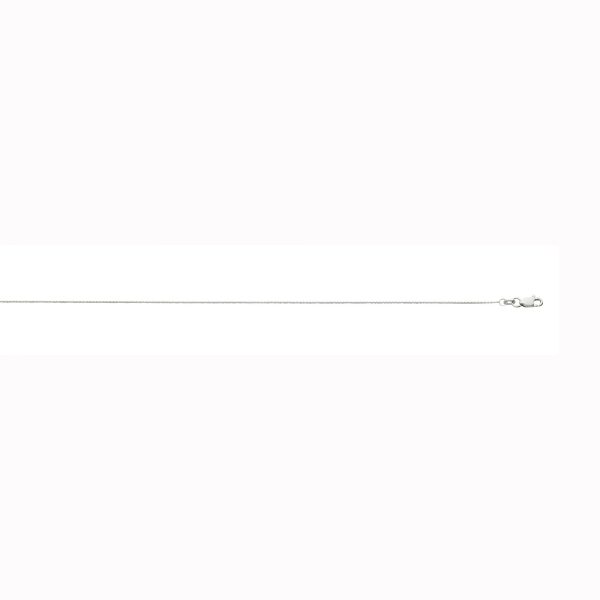 10K White Gold 0.75mm Diamond Cut Round Wheat Chain<br />461-201